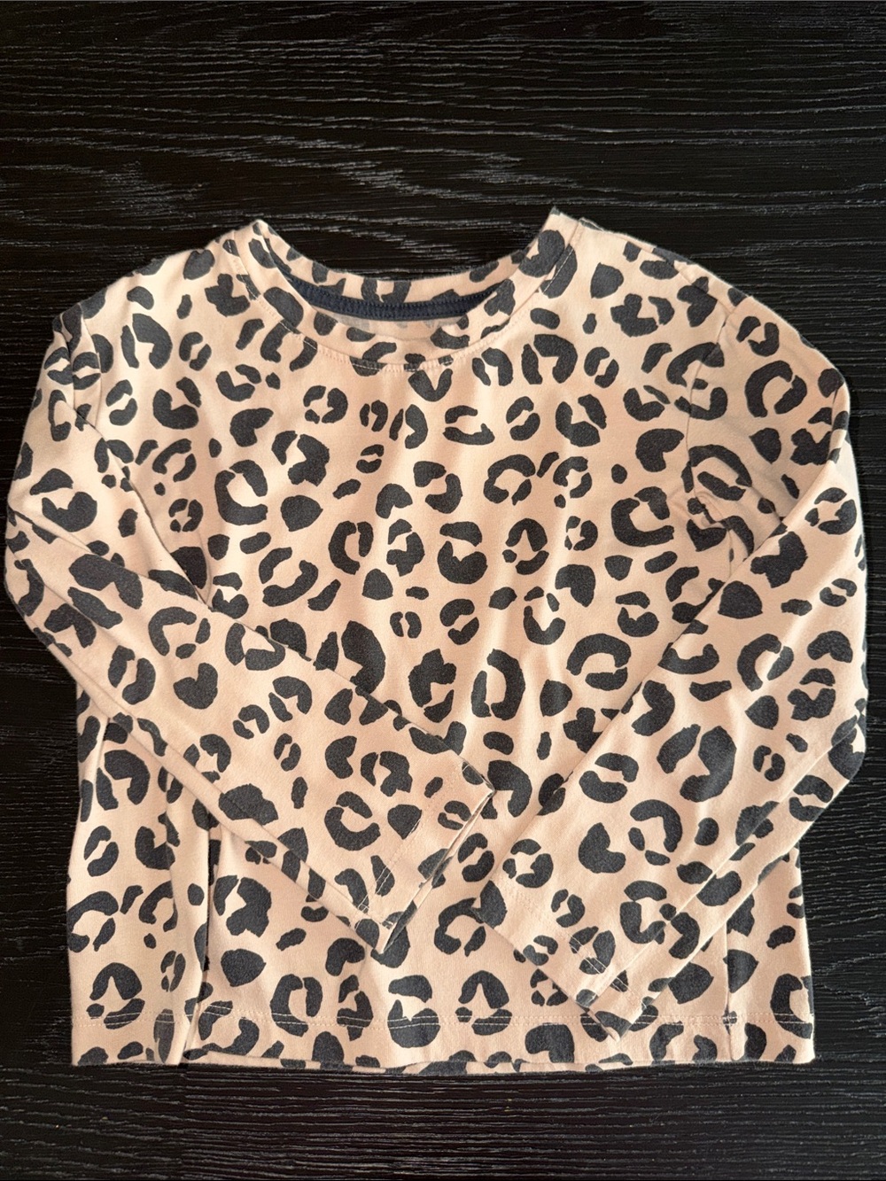Cat & Jack Beige and Black Leopard Print Long Sleeve Top